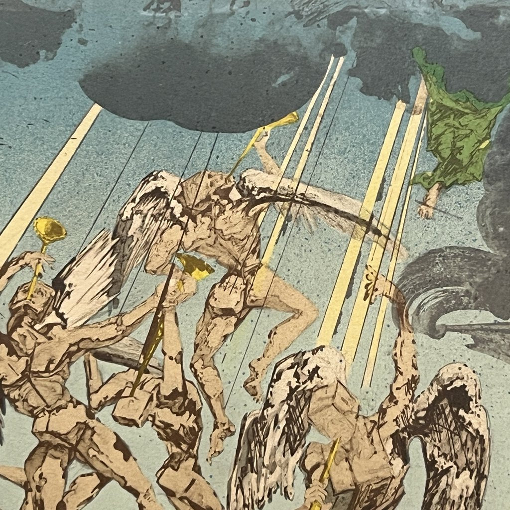 Salvador Dali Hommage a Homere "Return Of Ulysses" Signed Etching 89/350 1977 Matted & Framed in Brass Frame 30"x38"