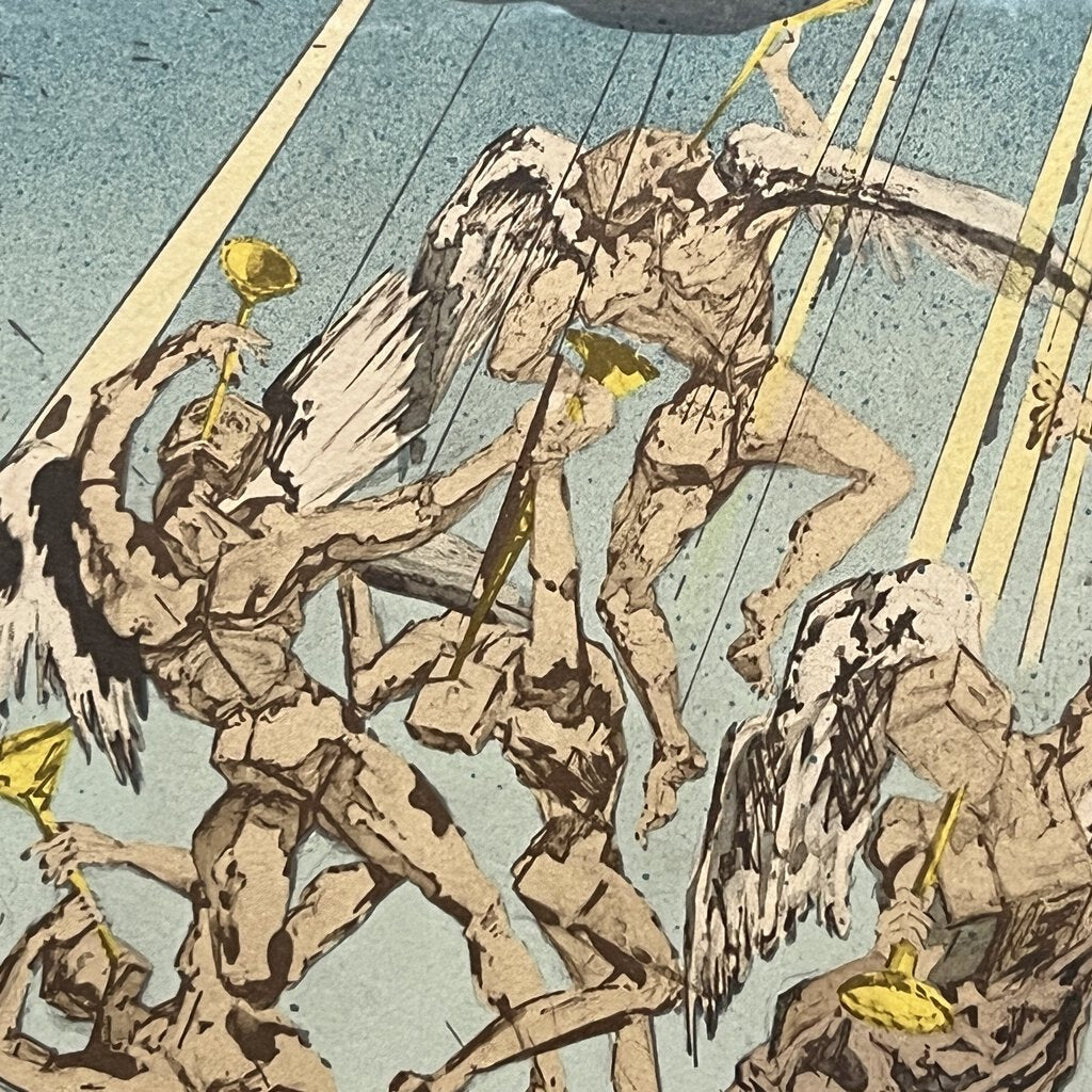 Salvador Dali Hommage a Homere "Return Of Ulysses" Signed Etching 89/350 1977 Matted & Framed in Brass Frame 30"x38"