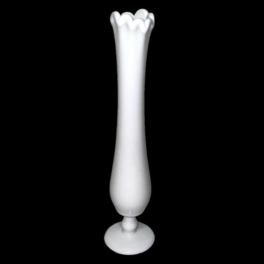 Vintage Westmoreland Milk Glass Vintage Swung Bud With Pedestal 10"
