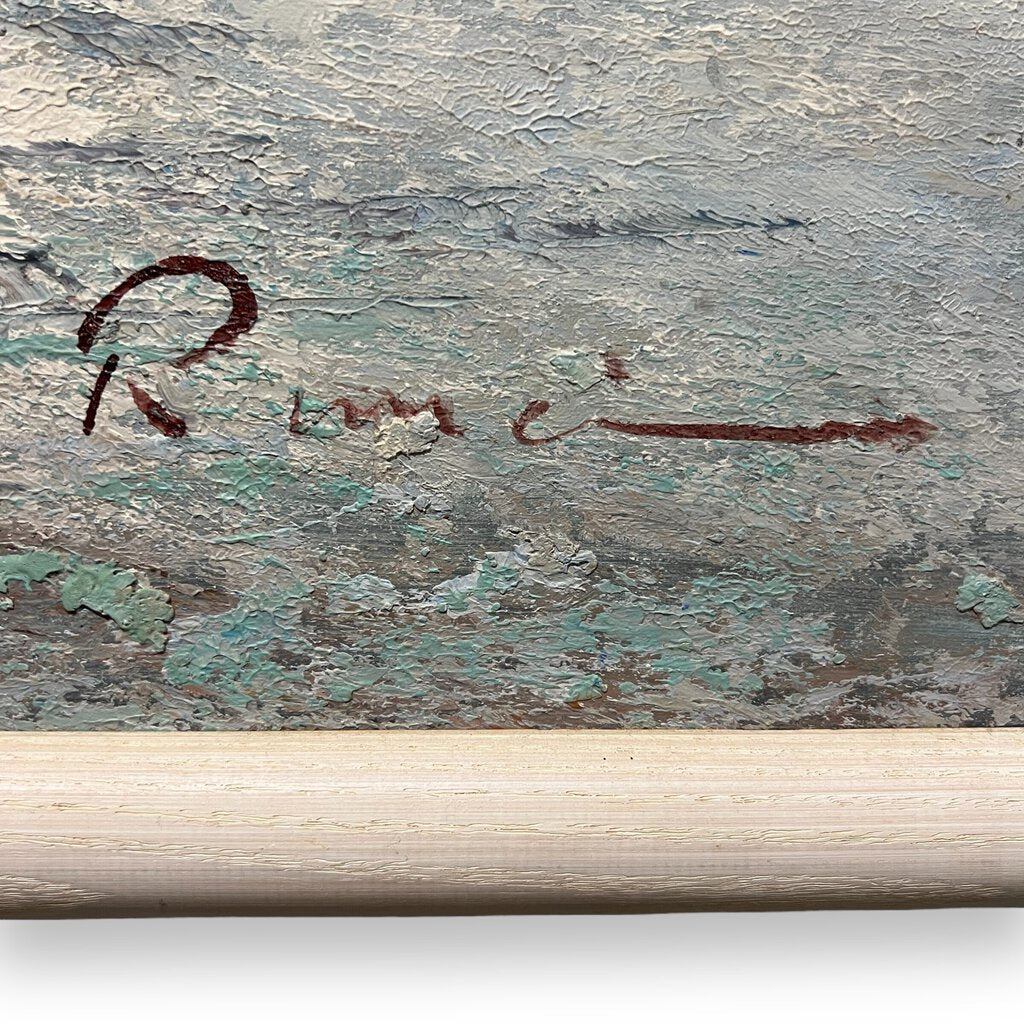 "Waves on the Beach" Original Seascape Oil Painting by: Runci 50x38