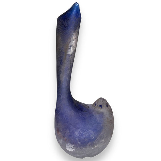 MCM Murano Glass Bird Vase in Cobalt Blue "Scavo" Finish by Vetreria Gino Cenedese, Antonio Da Ros. Signed w/ Original Inventory Stickers 12" tall Venice, Italy