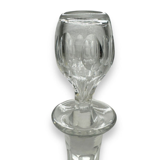 Bohemia Czech Republic Hand Cut Crystal Decanter w/ Stopper 11" tall