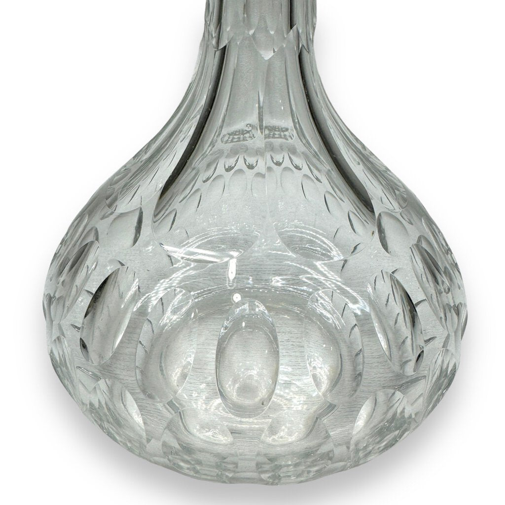 Bohemia Czech Republic Hand Cut Crystal Decanter w/ Stopper 11" tall
