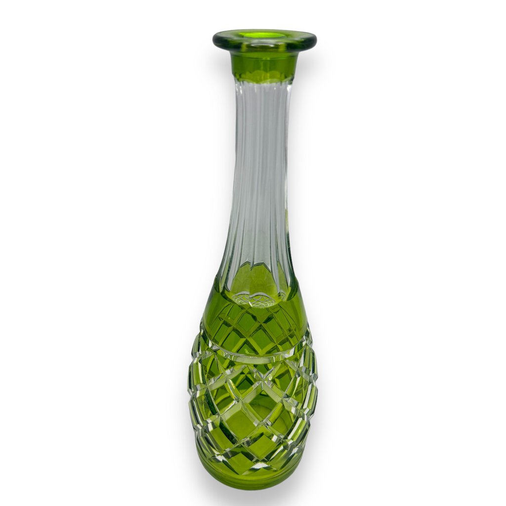 Val Saint Lambert Green Cut Crystal Decanter 16.5"