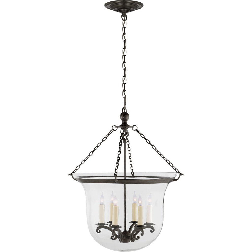 Visual Comfort Chapman & Myers Country Bell Jar 6 Light Bronze Lantern 21"Wx26"H