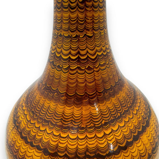 Hand Glazed Maitland Smith Porcelain Vase 8Wx15H (as is w/ small chip)