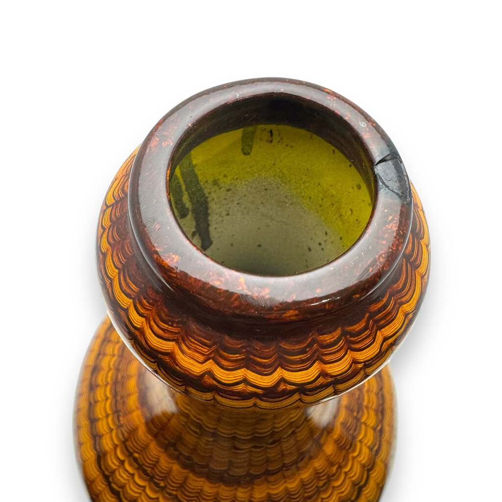 Hand Glazed Maitland Smith Porcelain Vase 8Wx15H (as is w/ small chip)