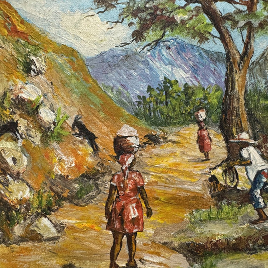 Vintage Haitian Oil Painting By: G. Dupuy 15Lx13W