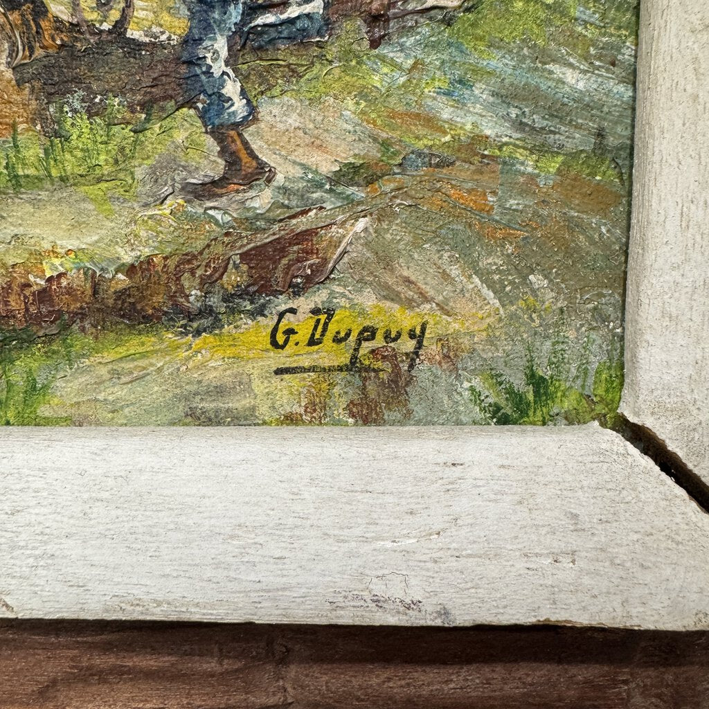 Vintage Haitian Oil Painting By: G. Dupuy 15Lx13W