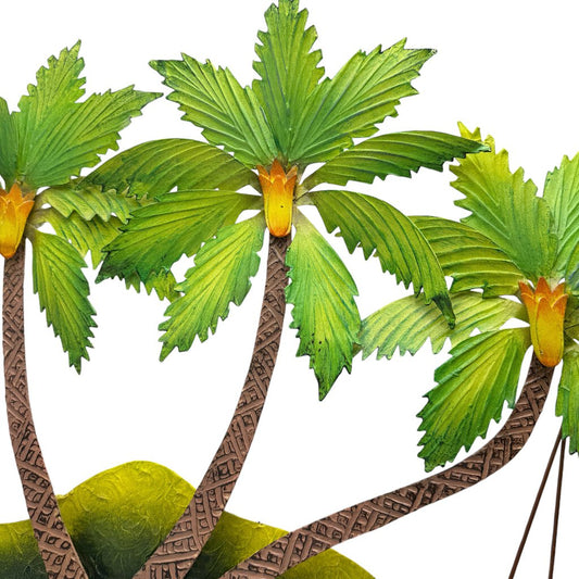 Palm Tree Island Sailboat Metal Wall Art 29Lx18H