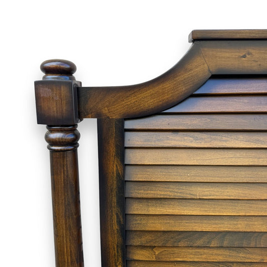 Tropical Bahama Shutter Walnut Wood King Headboard 80"Lx56"H