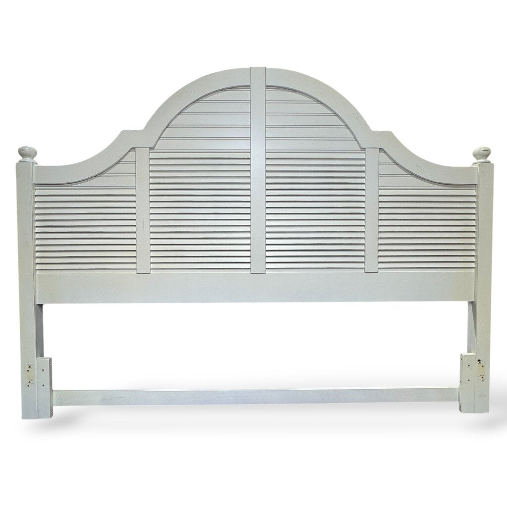 Lexington Coastal Distressed King White Shutter Headboard Made in USA