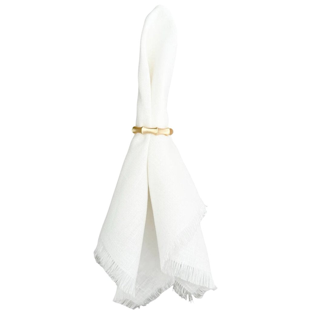 Gold Bamboo Metal Napkin Rings- Set of 4