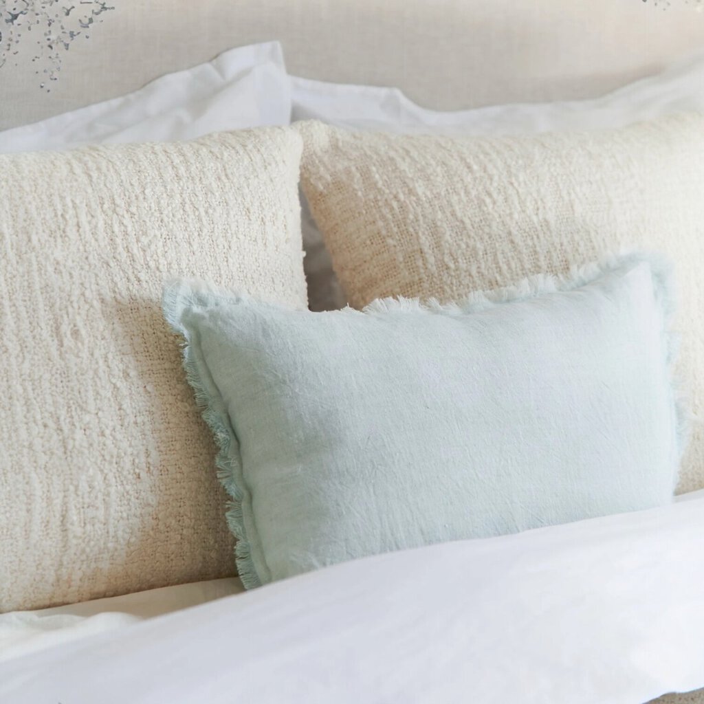 Cozy Cotton White Boucle Cover w/ Down Pillow 20x20 PAIR