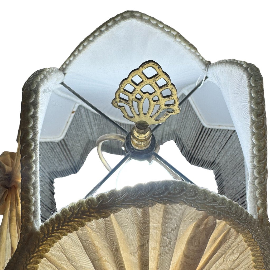 Brass & Crystal Lamp w/ Dale Tiffany Co. Handmade Glass Beaded Shade