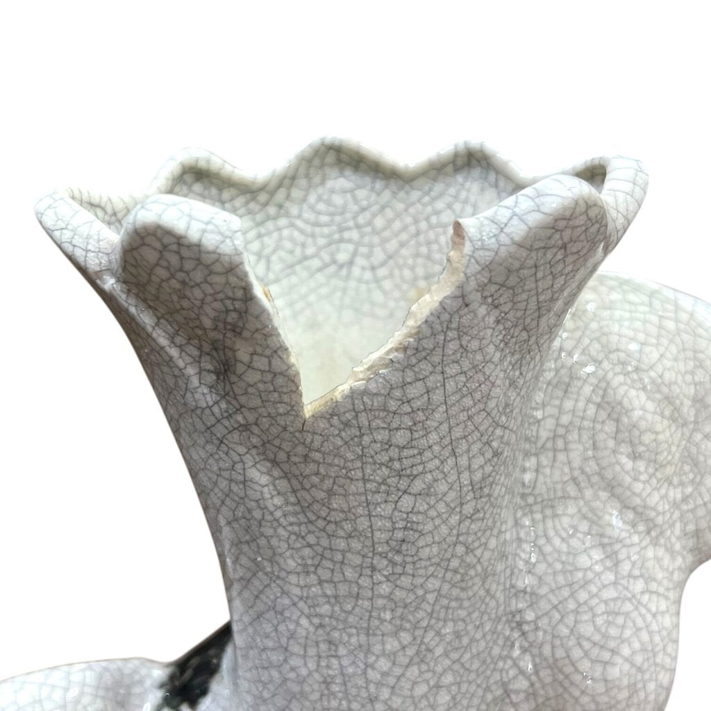 Vintage Fitz and Floyd Staffordshire Dog Vase (As Is) 7"H X 5"L X 3"W