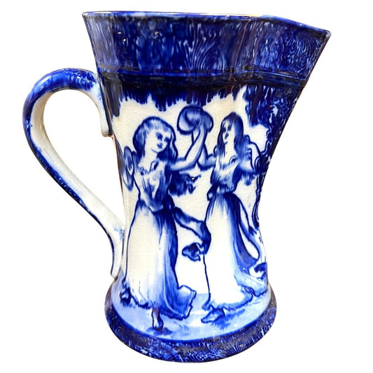 Antique Royal Doulton Morrisian Dancing Girls Pitcher circa 1903 8Lx5Wx9H