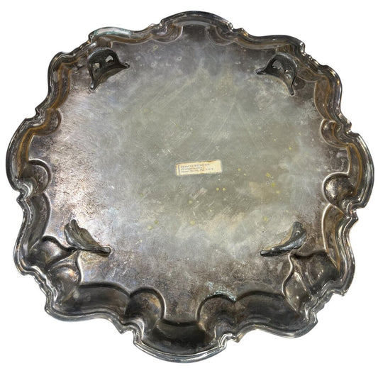 Vintage Frances Weinstein Silver Plated Serving Tray 14" Dia