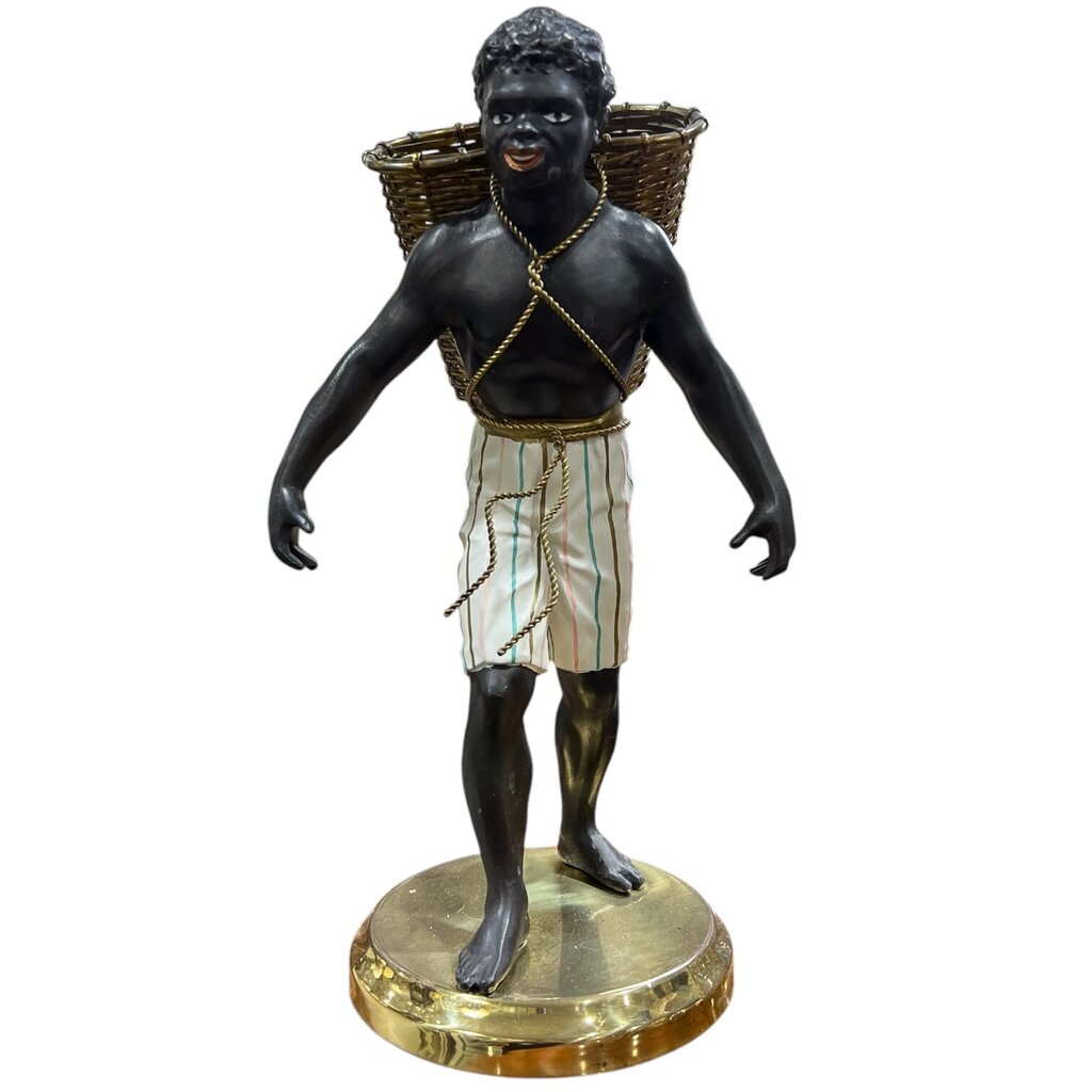 Pair of 14" Petites Choses Blackamoor Nubian Men w/ Baskets
