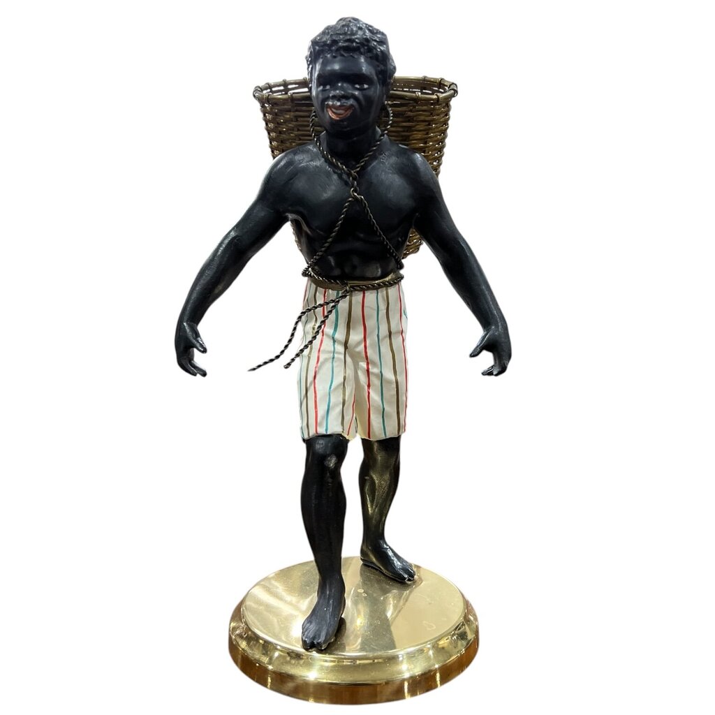 Pair of 14" Petites Choses Blackamoor Nubian Men w/ Baskets