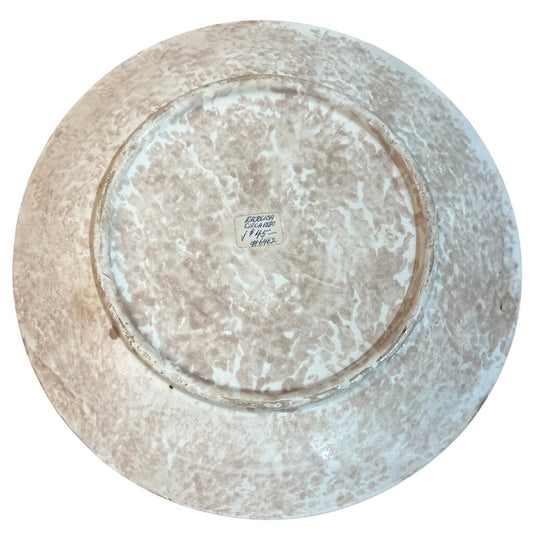 Antique Majolica Circa 1880 Basket Weave Blackberry Plate 10"D