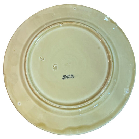 Made in Germany Majolica Cherry Yellow Basket Weave Plate 8.5