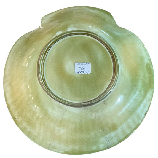 Mid 19th Century Wedgwood Majolica Tortoise Glazed Scallop Plate 8.5Wx9H