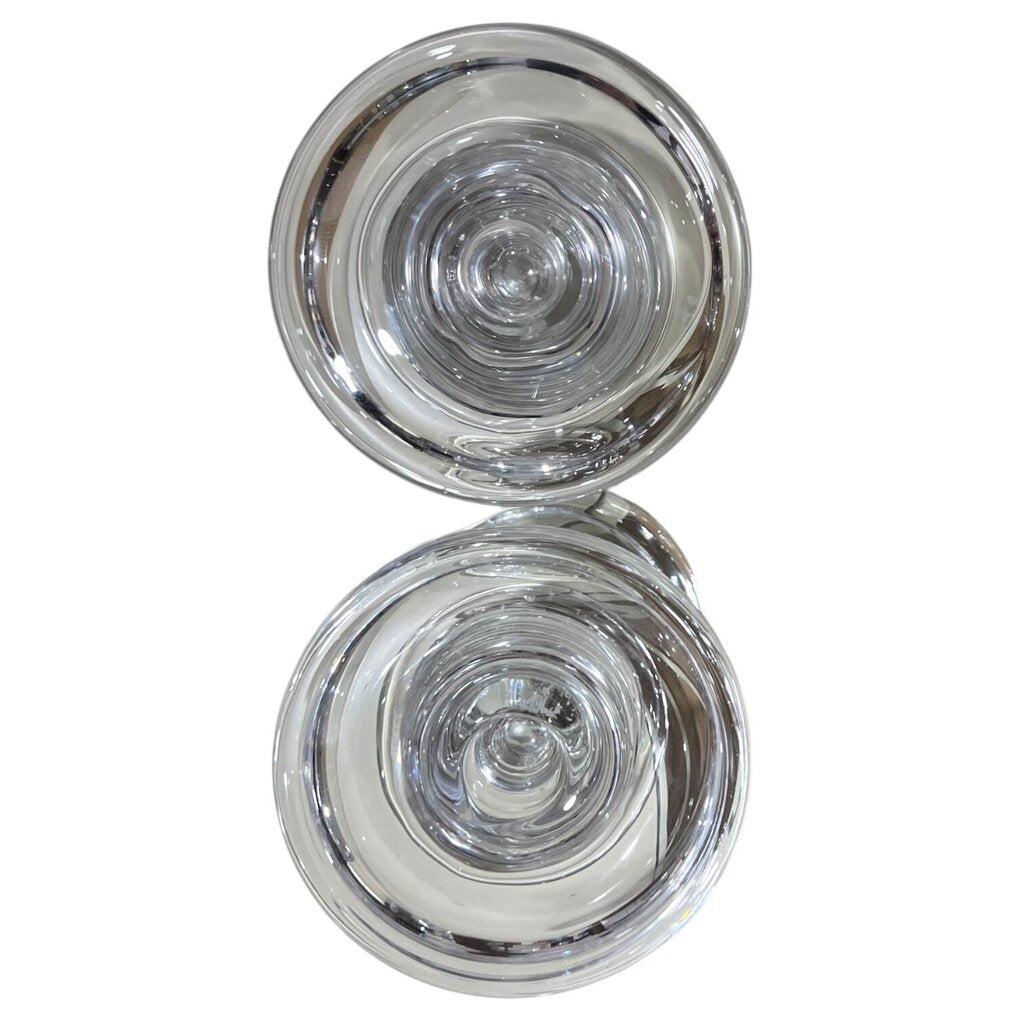 Pair of Glass Candle Stick Holders 6"H X 4"W
