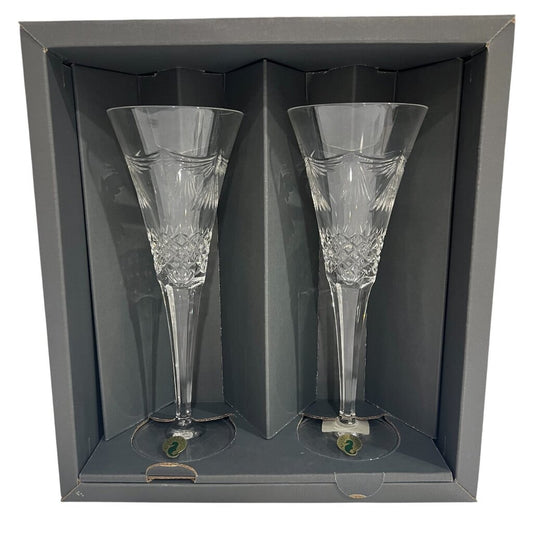 Pair of Waterford Millennium Peace Champagne Flutes