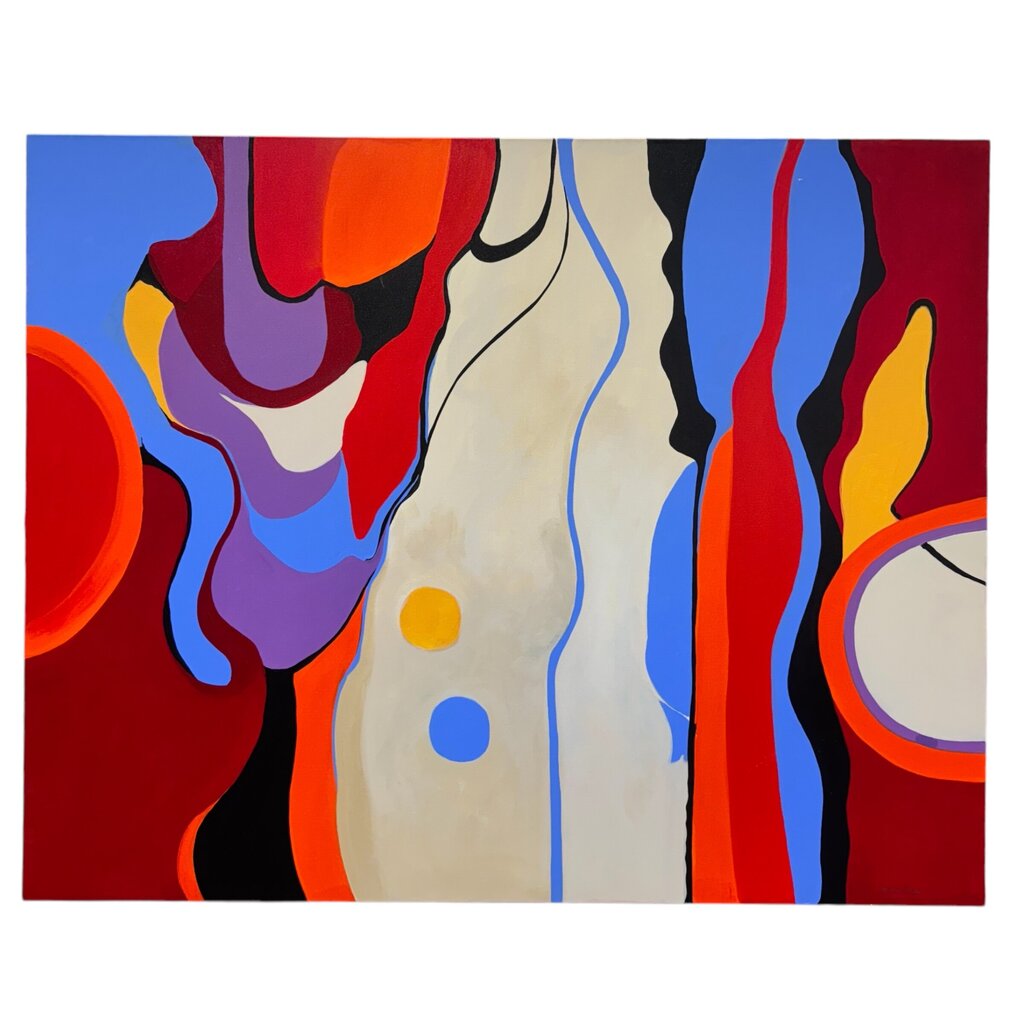 "Liquid Love" by: American Modernist Abstract Expressionist Barbara Krumpp Acrylic on Canvas 2018 60Lx48H