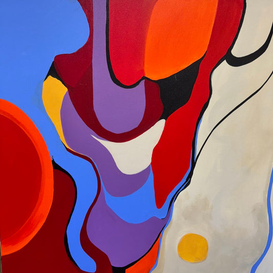 "Liquid Love" by: American Modernist Abstract Expressionist Barbara Krumpp Acrylic on Canvas 2018 60Lx48H