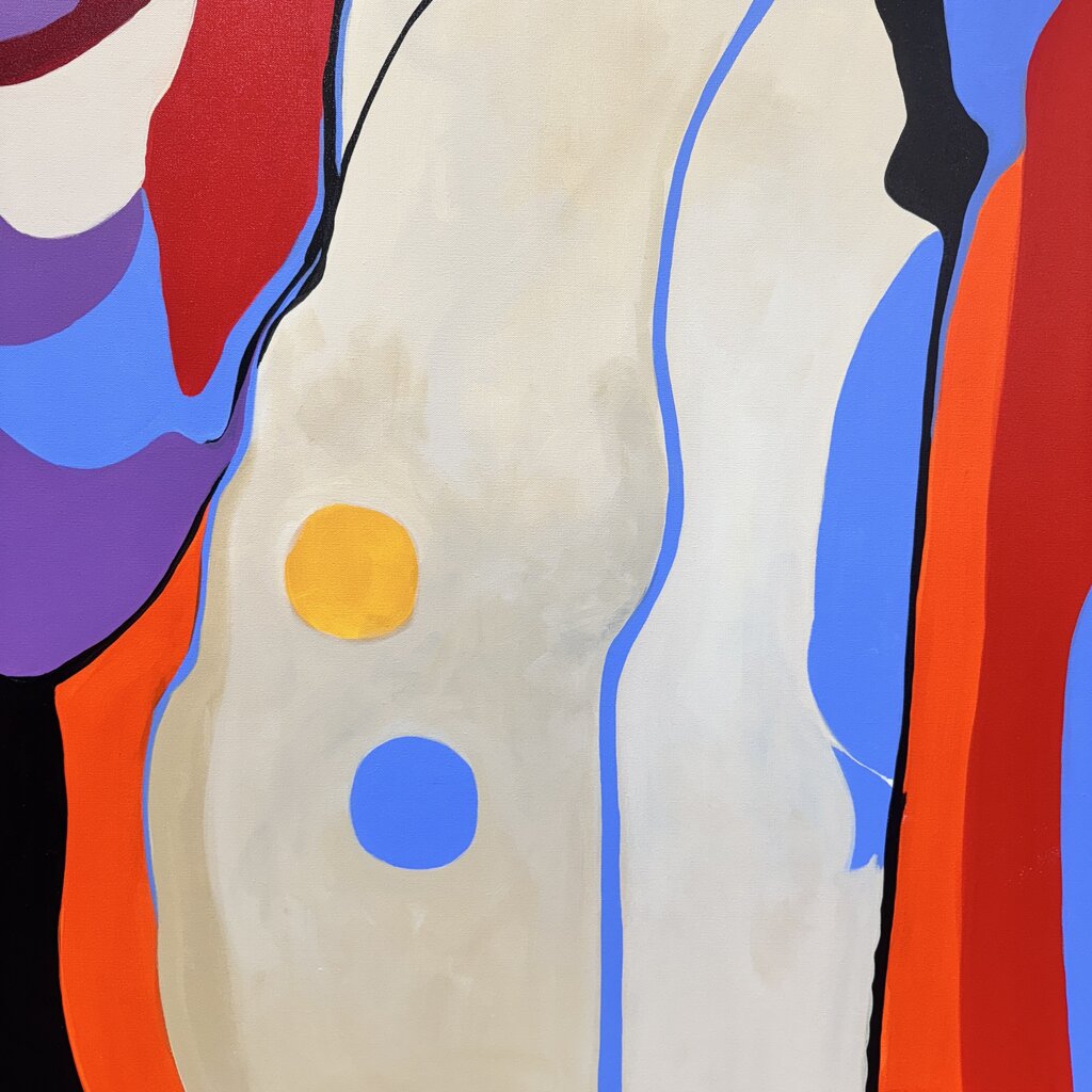 "Liquid Love" by: American Modernist Abstract Expressionist Barbara Krumpp Acrylic on Canvas 2018 60Lx48H