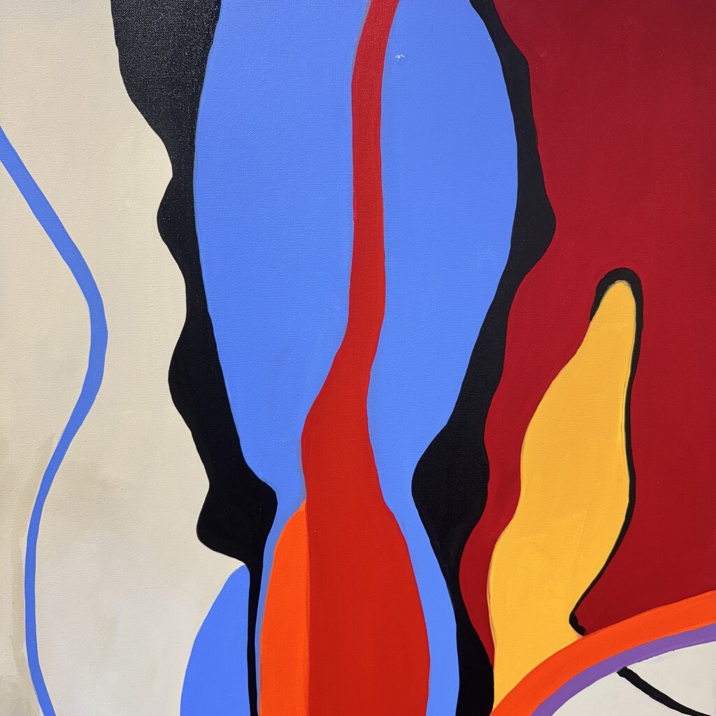 "Liquid Love" by: American Modernist Abstract Expressionist Barbara Krumpp Acrylic on Canvas 2018 60Lx48H