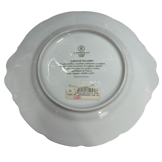 RARE Vintage Jardins de Villandry Eggplant Cake Plate by A. Raynaud & C. Limoges 11"Dia