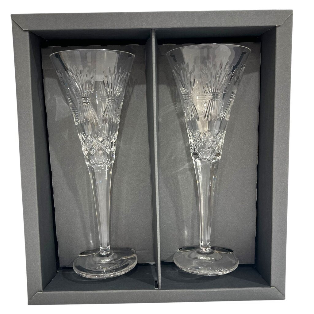 Pair of Waterford Millennium Prosperity Champagne Flutes