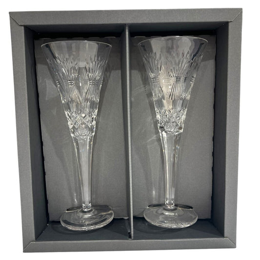 Pair of Waterford Millennium Prosperity Champagne Flutes
