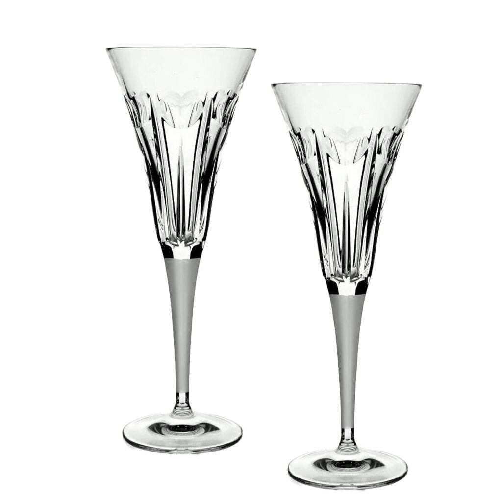 Pair of Waterford Millennium Love Champagne Flutes