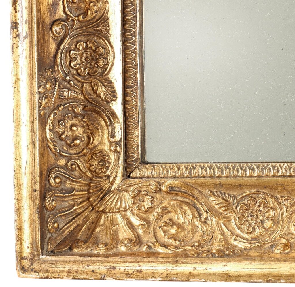 Antique 19th Century French Gold Gilt Mirror 19Lx4Wx24H