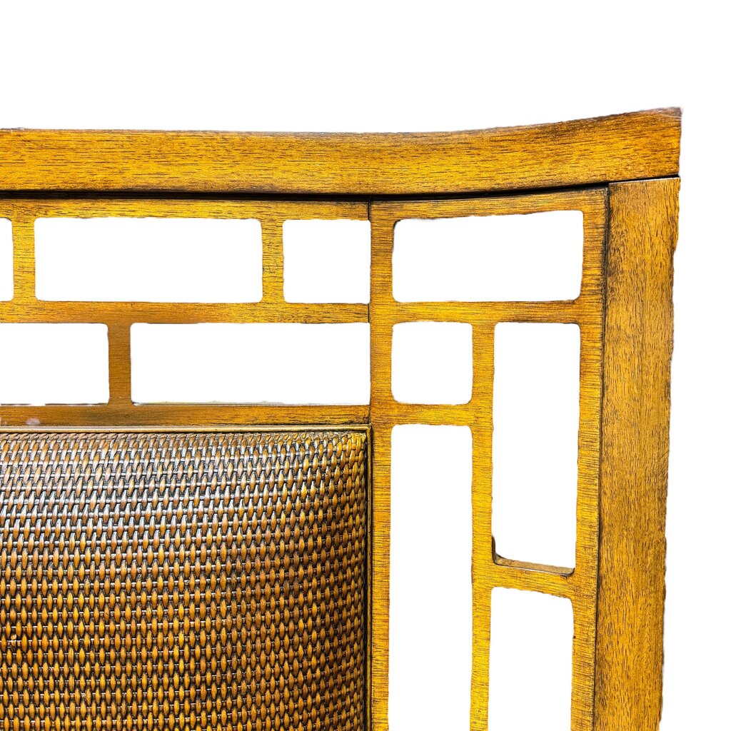 Tommy Bahama Ocean Club Paradise Point King Size Woven Rattan Wood Panel Headboard 82Wx68H