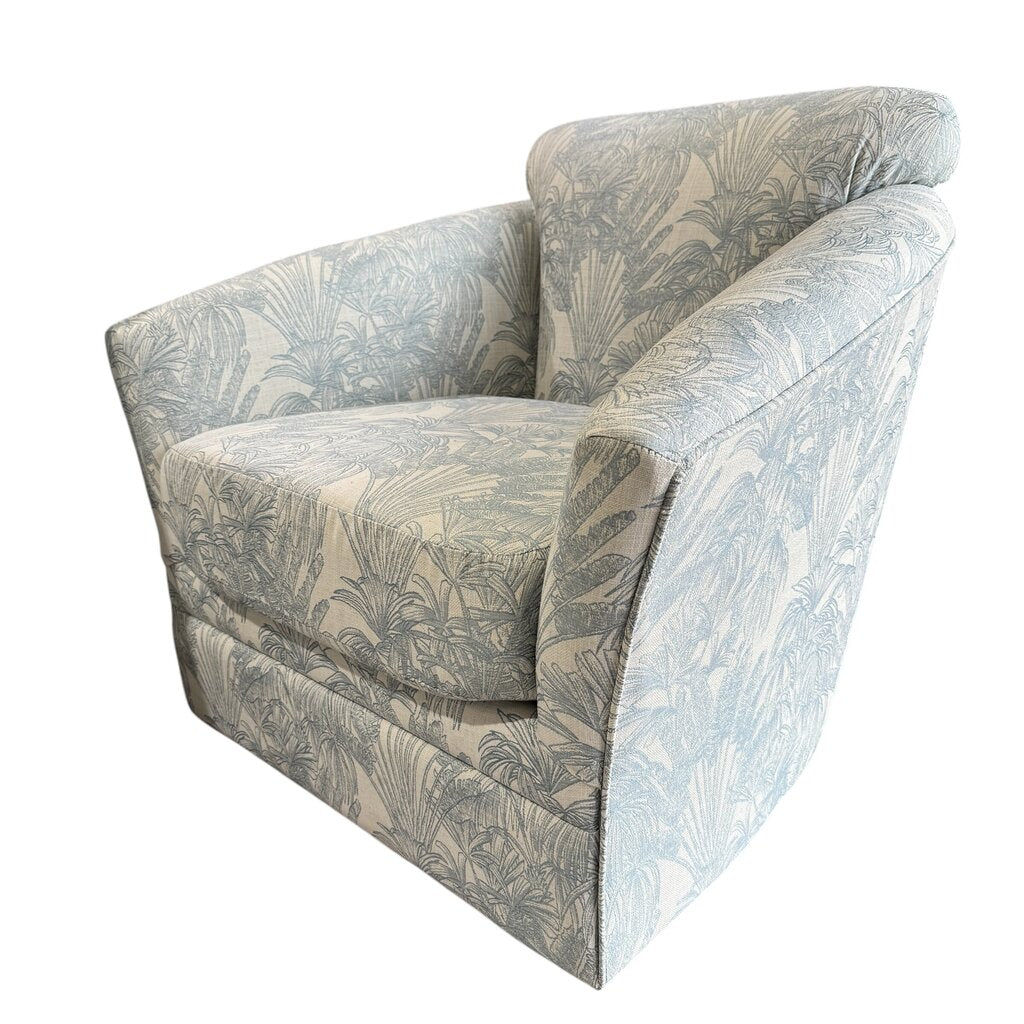 Pair of Upholstered Swivel Glider Chairs Color: Scope Sky by: Stanley Chair Co. Made in FL