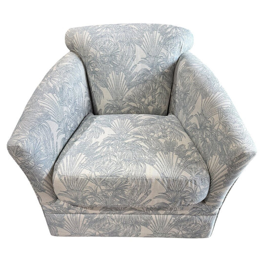 Pair of Upholstered Swivel Glider Chairs Color: Scope Sky by: Stanley Chair Co. Made in FL