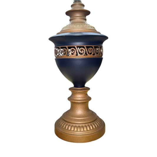 Fredrick Cooper Blue & Gold Metal Tabler Lamp w/ Shade 16Wx29H