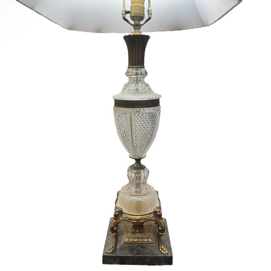 Pair of Vintage Hollywood Regency Tritschler Winterhalder Crystal Lamps 35" tall