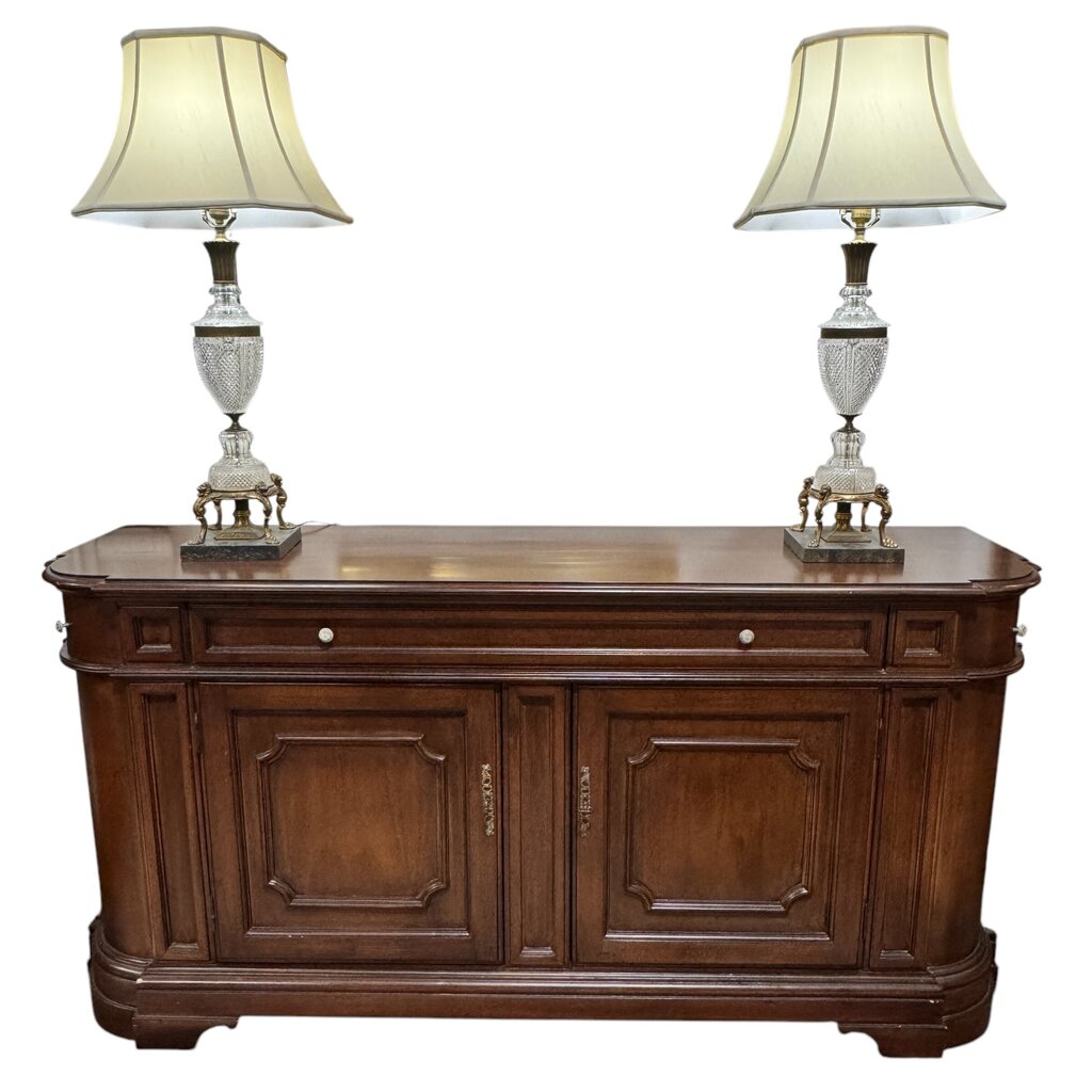 Pair of Vintage Hollywood Regency Tritschler Winterhalder Crystal Lamps 35" tall