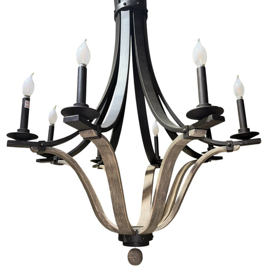 Lansing 8 Light Two Tone Satin Bronze Chandelier by: Kalco 32Lx43H
