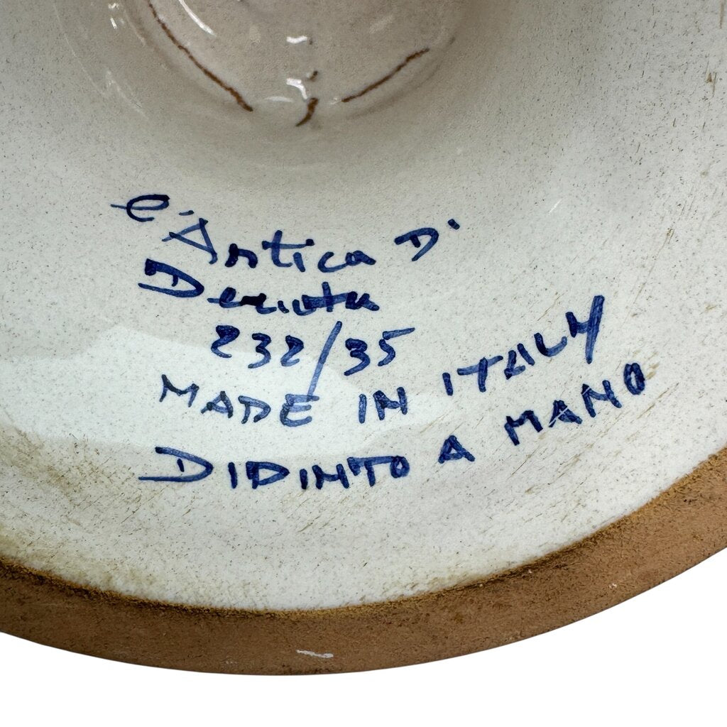 Vintage Hand Painted Antica Deruta Italian Poligala Apothecary Jar 14"Hx9"D