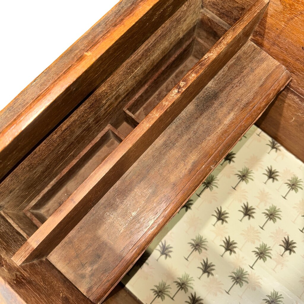 19th C. English Brass Bound Camphor Wood Campaign Trunk 31Lx18Wx18H