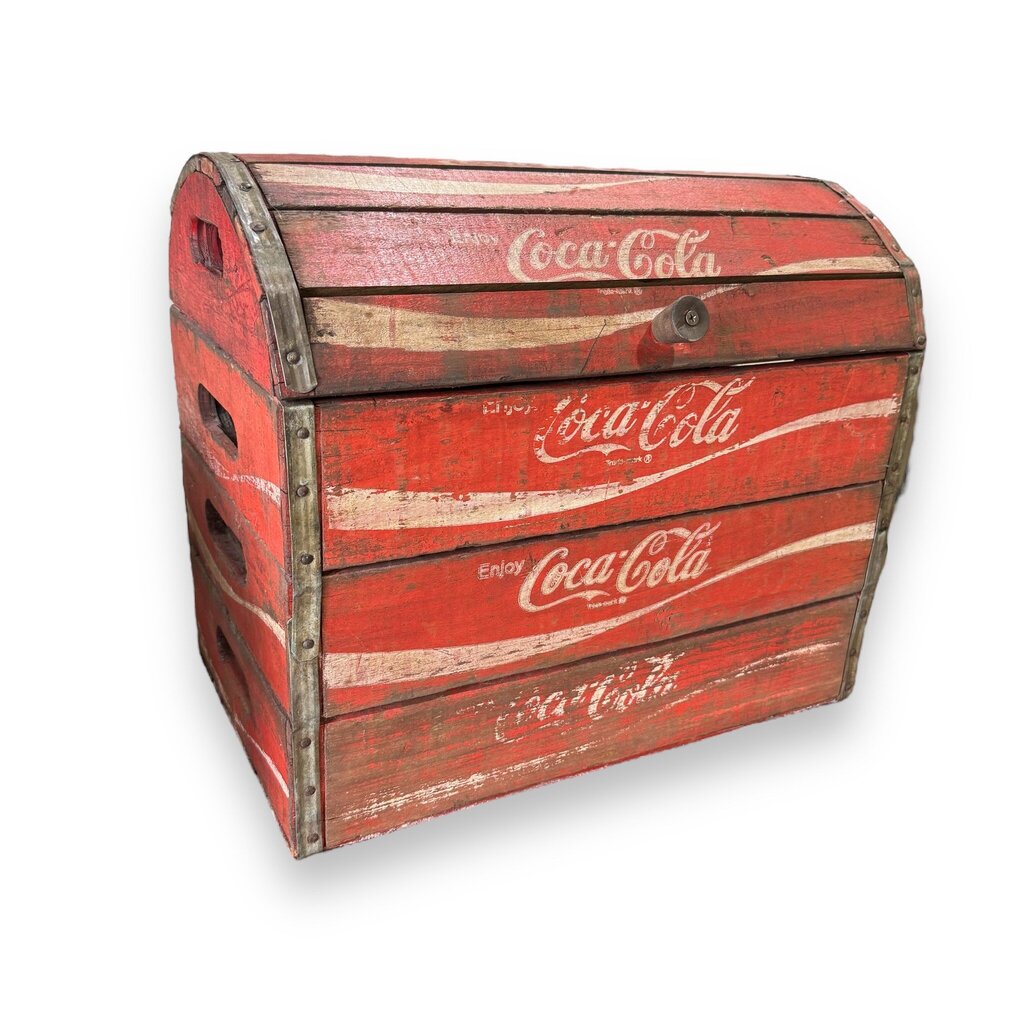 Vintage Coca-Cola Wooden Bottle Crates Repurposed into a Collectible Coke Chest 18Lx11Wx16H