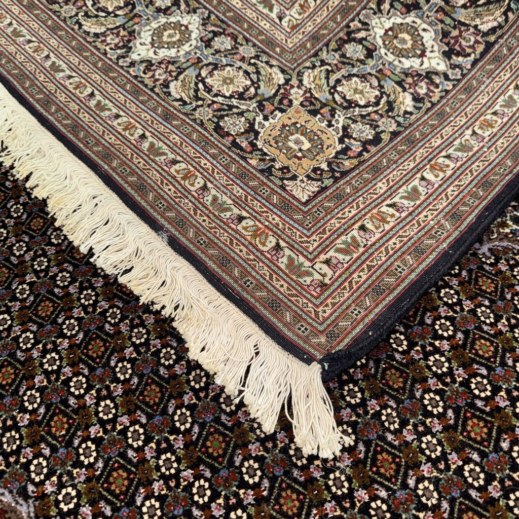 Extra Fine Geometric Tabriz Persian Hand-Knotted 8x12 Wool Silk Area Rug