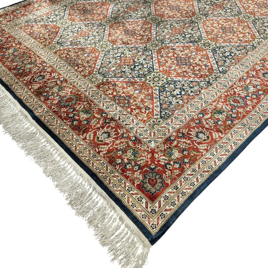 Vintage Sino Wool & Silk Hand-Knotted Oriental Rug 8x10